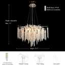 Tree Branch Chandelier Silver D23.7 Modern Round Raindrop Crystal Chandelier Ceiling Pendant Light Fixtures for Dining Room, Kitchen Island, Bedroom, Living Room