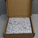 Amazon Basics Lightweight Super Soft Easy Care Microfiber 4 Piece Bed Sheet Set With 14-inch Deep Pockets, Queen, Blue Floral,Printed