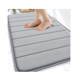 OLANLY Memory Foam Bath Mat 30x20, Super Soft Absorbent Bathroom Rugs, Quick Dry, Machine Washable Shower Floor Rugs, Bathmat Carpet, Bathroom Home Decor Accessories, Grey