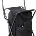 Get Out! Folding Ice Fishing Chair with Cooler for 225 lbs - Portable Backpack Cooler Chair - Ice Chest Backpack Chair with Back Rest for Camping, Fishing, Hunting, Tailgating, Picnics Lunchbox Stool