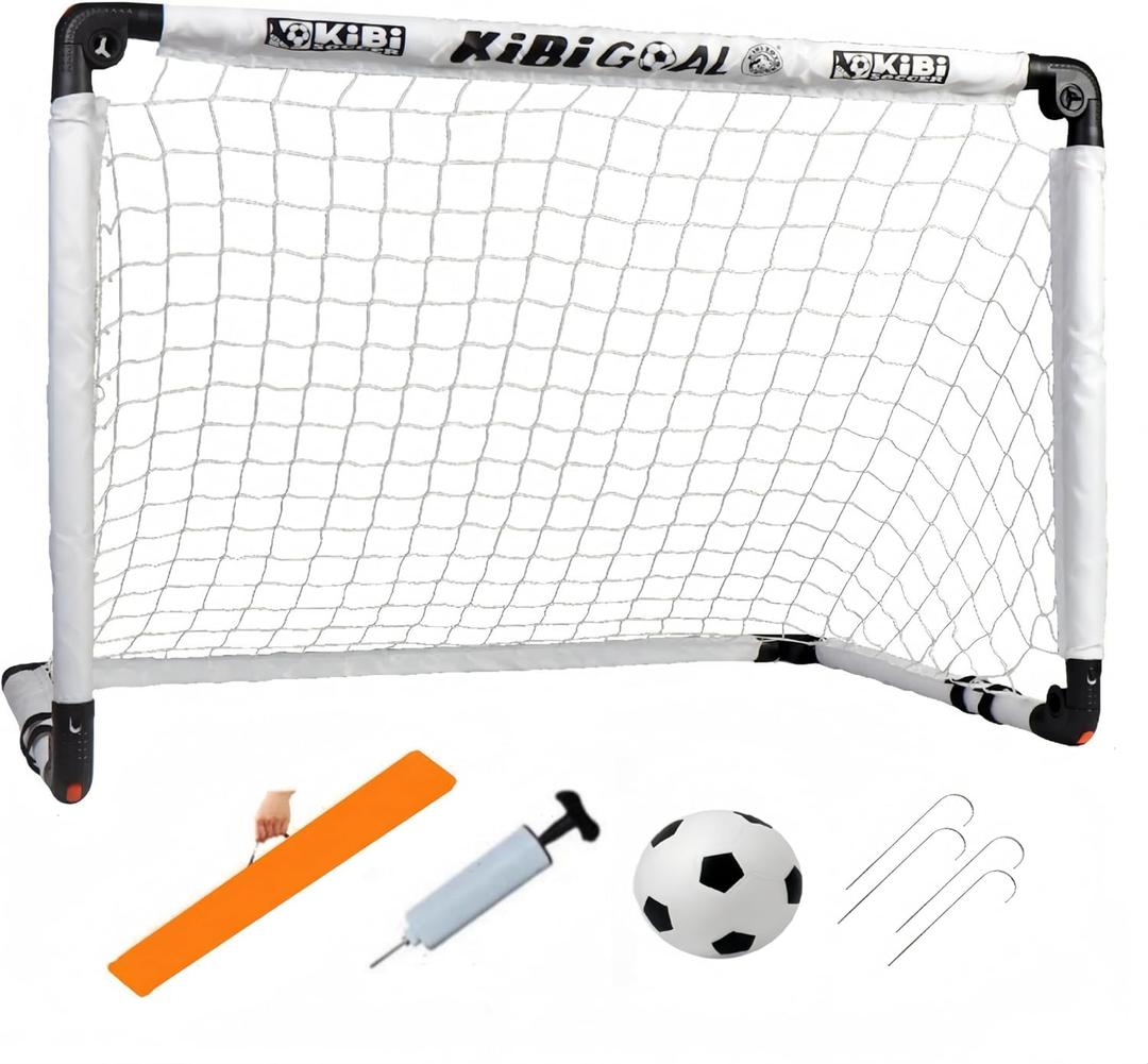 Soccer Goal, Small Foldable Goal for Kids, Kids Goals for The Backyard/Indoor/Outdoor, Mini Soccer Toys Gifts for Children white (45.27in * 31.49in goal + ball)