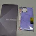 DEERLAMN Magnetic Matte Case for iPhone 13/iPhone 14 with Screen Protector, [Compatible with MagSafe][Military Grade Drop Protection] Slim Translucent Shockproof Protective Phone Cover, Light Purple