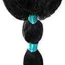 Princess Jasmine wig for Girls Arabian Long Black Pigtail Wig Halloween Party (Black,One_Size)