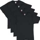 Hanes Men's Short Sleeve T-Shirt Pack, Big & Tall, Crewneck Cotton T-Shirts for Men, Value Packs (3X-Large, Black - 4 Pack)
