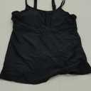 Women's Tankini Top Only Tummy Control Bathing Suits Top U Neck Swimwear Tops No Bottom (XL, Black)