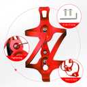 aiGear Bike Water Bottle Holder, Aluminum Alloy Lightweight & Durable Bicycle Cage, Fits 2.9-3.5" Bottle Holder for Bike MTB Cycling (2 Pack, Red)