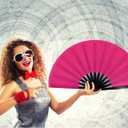 3 x Large Rave Folding Hand Fan Clap Fan Popping Fans for Line Dancing, Big Foldable Clacking Fans for Dance Festival, Dancing, Performance