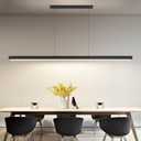 70" LED Linear Pendant Light Fixtures, 25W Dimmable Pool Table Light with Remote, Modern Island Lights for Kitchen Dining Room Living Room Office Bar, 3000k-6000k, Black (71IN)