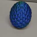 3D Printed Dragon Egg with 12" Dragon Inside - Flexible Crystal Dinosaur, Easter Egg, Easter Basket Stuffers,Desk Fidget Toy, Figure Decor(Green Mix Blue)