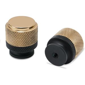 COTYKILEY 10 Pack Matte Black and Champagne Bronze Knurled Cabinet Knobs for Dresser Drawers