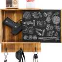 Hidden Gun Storage, Hidden Gun Safe for Pistols with 3 Metal Hooks, Wooden Picture Frames for Handgun, Hidden Storage Gun Safe Home Furniture, Concealment Furniture Storage, Rustic Brown