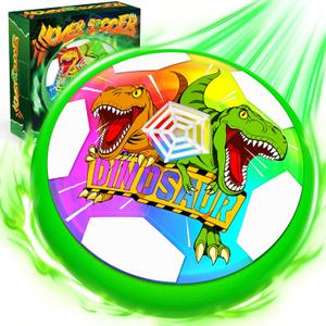 Dinosaur Toys for Boys Glowing Hover Soccer Ball, Light Up Hover Ball for 3 4 5 6 7 8 9 10 11 12 year old Boy, Indoor Outdoor Kids Toys, Air Floating Soccer Toy, Fun Christmas Birthday Gift for Boy 3–12
