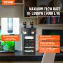 VEVOR Aquarium Filter 396GPH, 5-Stage Canister Filter 125-200 Gallon, Ultra-Quiet Internal Aquarium Filter with UV Protection, Submersible Power Filter with Multiple Function for Fish Tanks, 20W