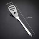 Small Metal Spatula, Wok Spatula for Cast Iron Frying Pans, Ergonomic Easy Grip Handle Slotted Metal Grill Spudder, Resistant Kitchen Spatulas, 11.6 Inches