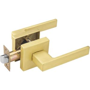 Gold Door Handles Interior, Passage Door Lever for Hall, Non Locking Door Handle