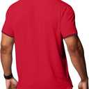 Golf Polo Shirts for Men Short Sleeve Quick Dry Performance Moisture Wicking (Red, S)