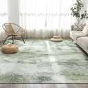 UMINEUX Living Room Rug 6'x9' Large Washable Area Rug with Anti-Slip Rubber Backing, Modern Abstract Low Pile Rugs, Ultra Soft & Thin, Non-Slip, Stain Resistant for Dining Room Bedroom Home Decor