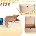 Yookeer 6 Pcs Large Unfinished Wooden Box with Hinged Lid and Front Clasp, Rectangle Unpainted Crafts DIY Wood Boxes Treasure Chest Stash Box for Art Gifts Jewelry Home Storage, 10.6x8.1x5.7 Inch