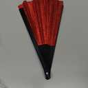 13" Glitter Large Rave Fans Clap Fans for Line Dancing Folding Clack Handheld Foldable Decorative Fans Hand Fan for Dance, EDM Music Festivals & Parties(Red)