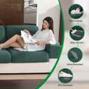 OHSIO Couch Cushion Covers for Sectional Sofa, Stretch Soft Sofa Slipcovers Washable Wear-Resistant Universal Furniture Protector for Living Room(3 Seaters Covers, Green)