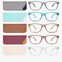 Reading Glasses Blue Light Blocking, Computer Glasses for Women Men, Fashion Square Eyeglasses 4 Pairs, +0.5