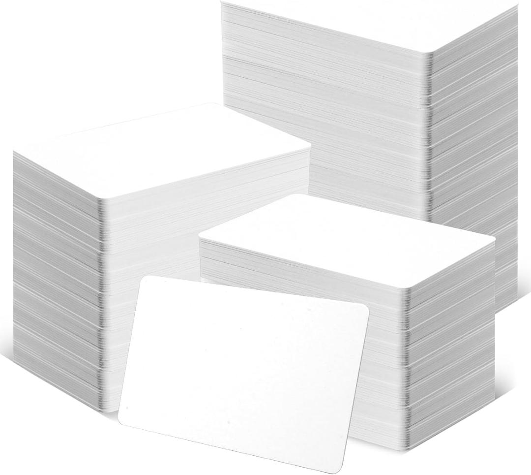 100 Pack - ZSZ Blank PVC Cards Without Scratches, CR80 30 Mil Plastic Cards for Photo ID Badge Printers