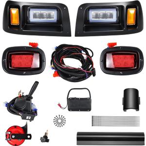 LED High Low Beam Golf Cart Light Kit for Club Car DS Golf Carts 1993-UP 12V Street Legal Light Kit with Turn Signal Wire Harness Compatible with Club Car DS for Gas and Electric