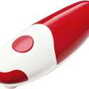 Electric Can Opener Hands-Free with One Press,No Hand Strength Needed,Time & Energy Saving, Battery-Operated, Fit for Kitchen (Red)