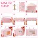 4 x 20Pcs Treat Boxes with Window for Desserts, Candy & Cookies, Mini Suitcase Party Favor Box for Travel Theme Party Decor and Gift Giving,Pink, 9 x 6 x 2.5 Inches