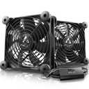 ANEXT, 120mm USB Computer Fan Black, 120mm Fan, Silent Fans for Receiver DVR PlayStation Xbox Computer Cabinet Cooling, 2 in 1 Packs Black