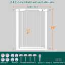 Fairy Baby Narrow Baby Gate for Stair, 22.8"-25.5" Wide Pressure Mounted Pet Gate for Doorway, Easy Walk Thru Child Safety Gate, White