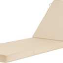 Basic Beyond Chaise Lounge Cushions Outdoor, 3-Layer Waterproof Outdoor Furniture Cushions with Removable Cover and 4 Ties, 72"x21"x3" Patio Lounge Chair Cushions for Outdoor Furniture, Beige