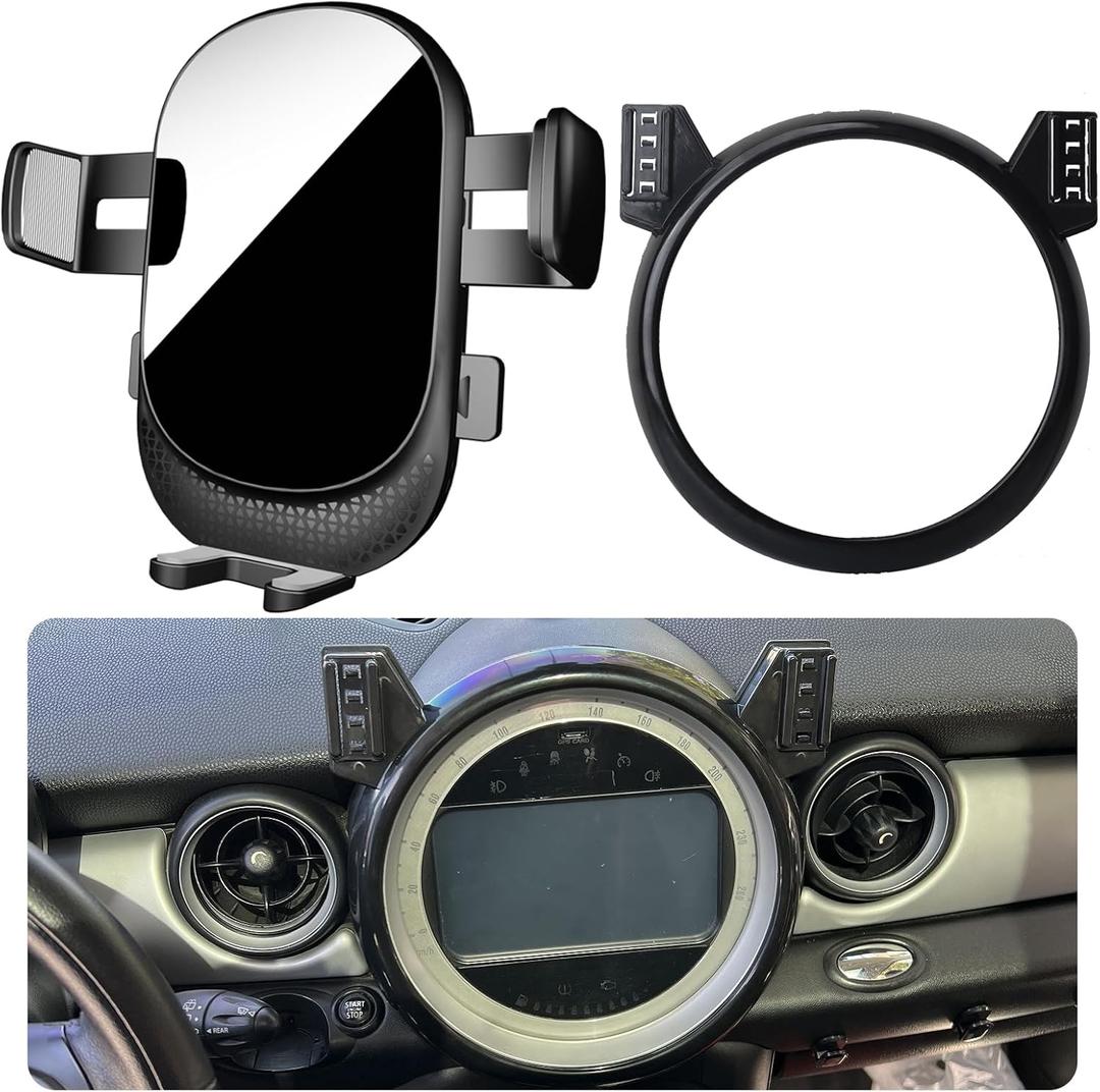 Car Phone Holder for BMW MINI Cooper Auto Accessories [Only for 2007-2013 MINI Cooper] [Auto Lock Hands Free Cell Phone Mount Car fits for iPhone & All Smartphones]