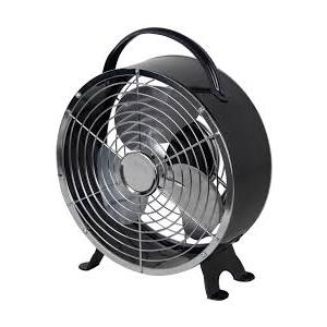 Cool Works Retro Drum Fan - Black, 6 in 