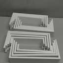 4 Set Large White Wooden Tiered Riser Display Stands for Vendor Events,Stackable Wooden Cupcake Stand,Farmhouse Decor Wood Dessert Table Display Set,Vendor Booth Display Items,Food Display Risers for Party12-11.2-10.4-9.6IN