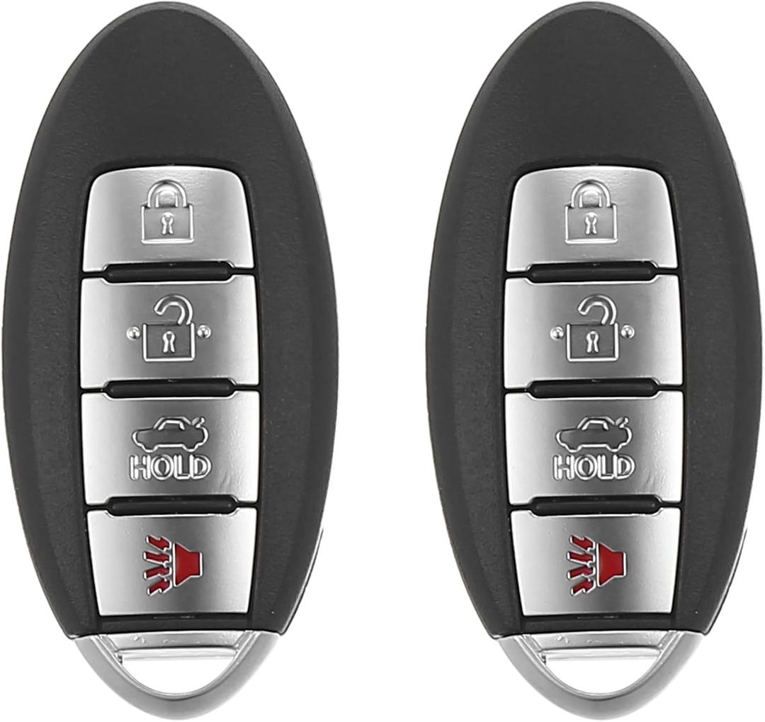 X AUTOHAUX 2pcs 433MHz KR5S180144014 Replacement Smart Proximity Insert Keyless Entry Remote Key Fob for Nissan Altima Maxima 2013 2014 2015 4 Buttons 47Chip 7812D-S180014