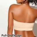 Strapless Bras for Women, Non-Slip Silicone Padded Bandeau Bra with Free Clear Strap, Wireless Tube Top Bralette Size: Small