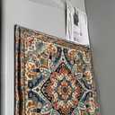 Boho Soft Velvet Throw Pillow Covers 22x22 in Vintage Moroccan Rug Tribal Pattern Pillowcases, Antique Ethnic Decor, Geometric Pattern Cushion Cover for Sofa Living Room, Blue, 2 Pack