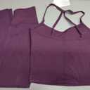 QBGJTD Womens Workout Sets Two Piece Cross Back Tank Top Matching High Waist Leggings Sets Gym Outfits Work Out Clothes (Purple, M)
