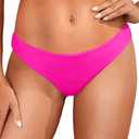 Tempt Me Women Low Rise Bikini Bottoms - Moderate Coverage Bathing Suit Bottoms Low Waisted Swimsuit Bottoms Brief 2025 (Pink, M)