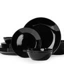 24-Piece Plates and Bowls Set, Glass Dinnerware Sets for 8