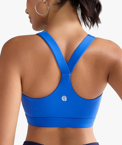 RUNNING GIRL Sports Bras for Women, Molded Cup High Impact Sports Bra Workout Bras for Women High Support Racerback, Blue (Medium)