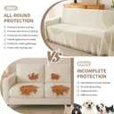 Boho Sofa Covers for 3 Cushion Couch, Chenille Sofa Slipcover for Pets Washable, L-Shape Sectional Loveseat Cover Soft Throw Blankets with Tassels(91x134, Arc Beige)