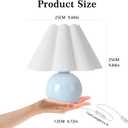Light Blue Small Touch Control Table Lamp for Bedroom,Blue Bedside Lamps for Nightstand,Cute Mini Small Table Lamps for Small Spaces with Scalloped Shade for Kitchen Counter,Bookshelf,Living Room