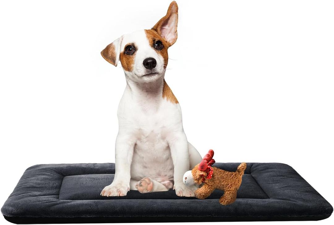 Dog Beds Crate Pad for Medium Dogs Fit Dog Crates,Washable & Anti-Slip Kennel Pad for Dogs Cozy Sleeping Mat,Dark Gray 30inch