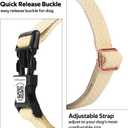 WhoseID Dog Collar with Waterproof AirTag Holder & Anti-Lost QR Code, Cute Bling Warpping Adjustable Width for Small Medium Large Pet (Yellow, L)