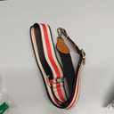 Beige Green Red Stripe Purse Strap with Gunmetal Black Hardware 1-1/2 Inch Wide Replacement Crossbody Guitar Style Shoulder Strap for Handbags Totes