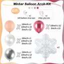 Winter Wonderland Balloon Arch Garland Kit, Metal Pink Peach Pearl White Silver Balloon with Snowflake Foil Balloons for Christmas Ice Wonderland Baby Shower Princess Theme Birthday Party Decorations