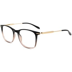 Firmoo Blue Light Glasses for Women Men, Reading Glasses 0.0x-3.0x, Ultra Light Square Frame, Premium TR90 & Metal Blend