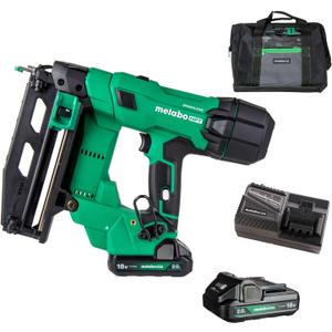 Metabo HPT 18V MultiVolt Brushless Pro 16-GA Straight Finish Nailer Kit, 16 Gauge Finish Nailer, Power Tool with 2.0Ah Lithium Ion Battery, 1" to 2-1/2" Nails, Powerful Brushless Motor, NT1865DSA